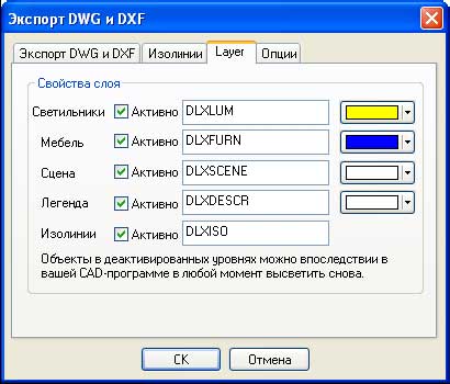 Рис. 339 Диалог Экспорт DWG и DXF – вкладка Layer (Слой)
