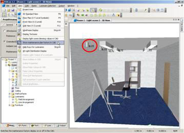 Рис. 89 Отображение коэффициентов обслуживания в окне CAD с помощью меню Вид